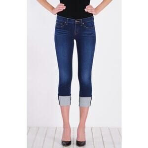 HENRY & BELLE Ideal Crop Skinny Jeans Cuffed Mid Rise Medium Wash Denim Size 31
